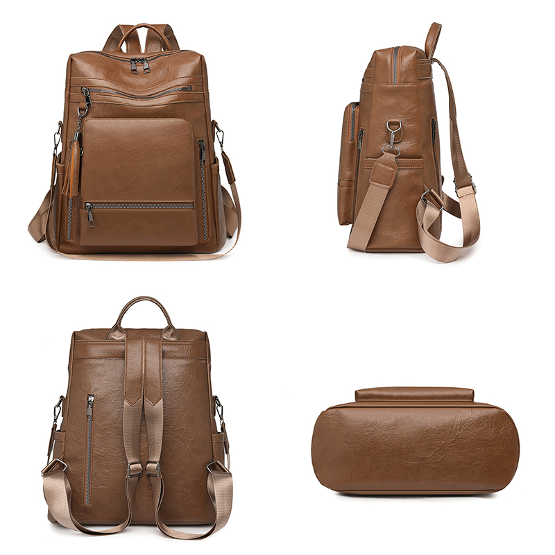 Vintage Leather Look Backpack  - đánh giá và giá Leather Backpack Vintage